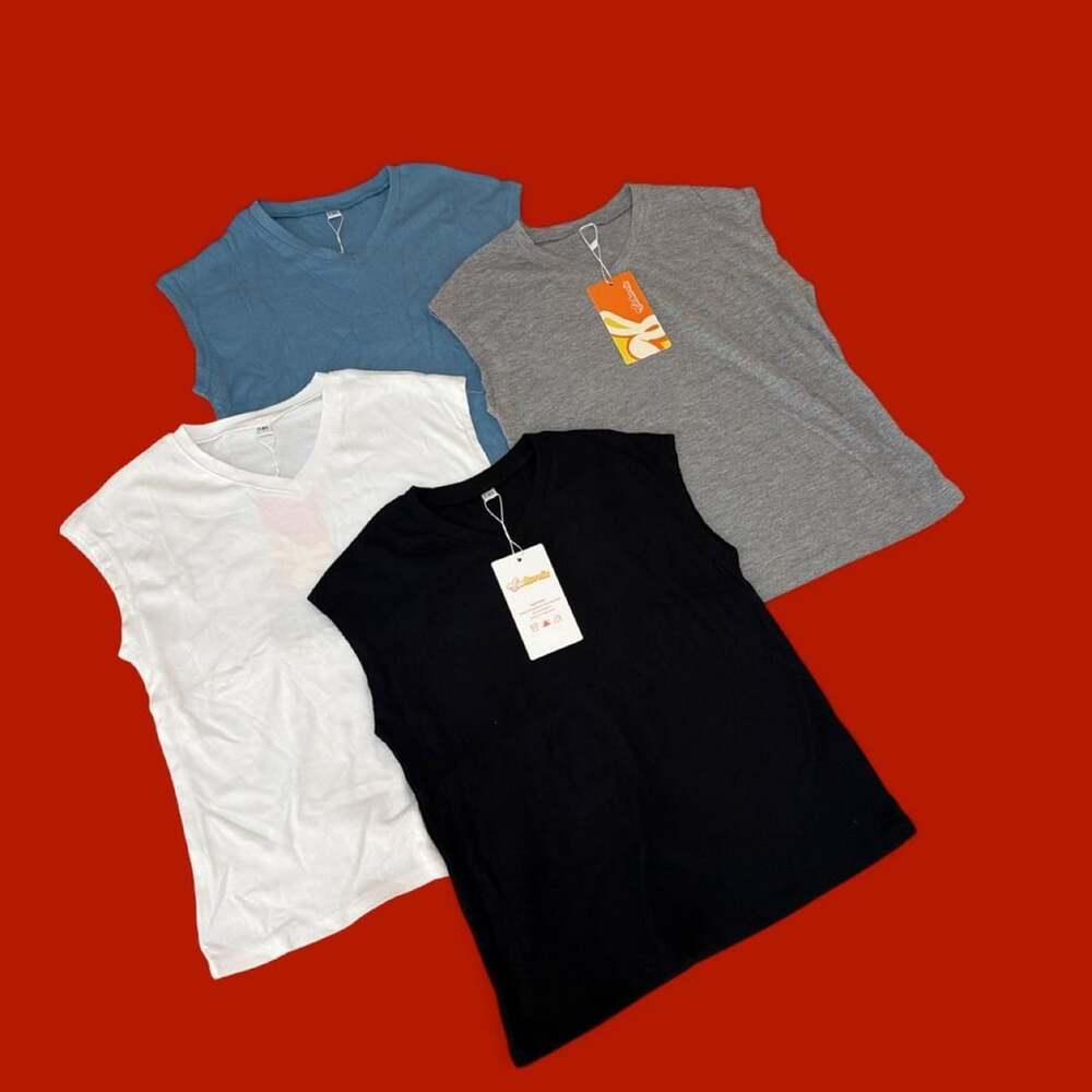 VooAurvax 4-Pack Ribbed V-Neck Sleeveless Shirts